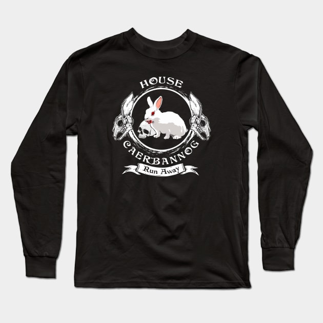 Vorpal Rabbit Crest (Black Print) Long Sleeve T-Shirt by Miskatonic Designs